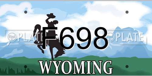 F698 Wyoming License Plate