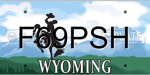 F69PSH Wyoming License Plate