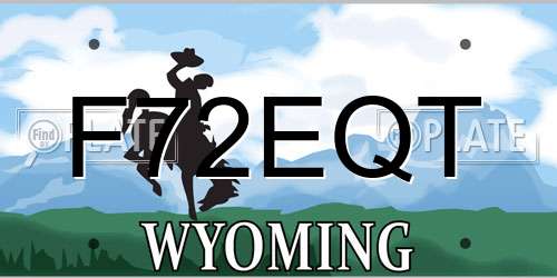 F72EQT Wyoming License Plate