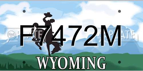 F7472M Wyoming License Plate