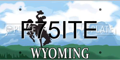 F75ITE Wyoming License Plate