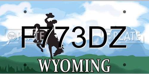 F773DZ Wyoming License Plate