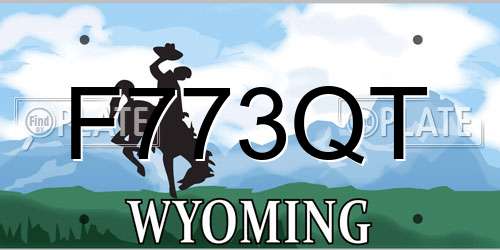 F773QT Wyoming License Plate