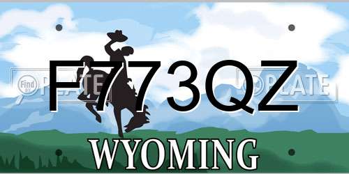 F773QZ Wyoming License Plate