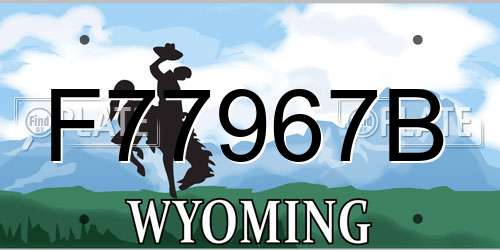 F77967B Wyoming License Plate