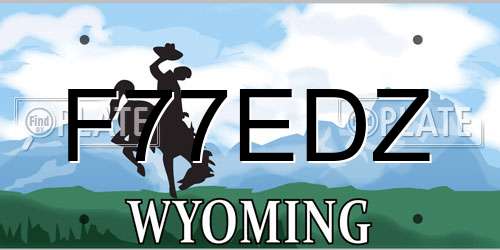 F77EDZ Wyoming License Plate