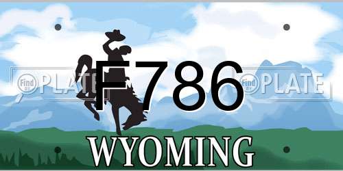 F786 Wyoming License Plate