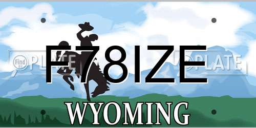 F78IZE Wyoming License Plate