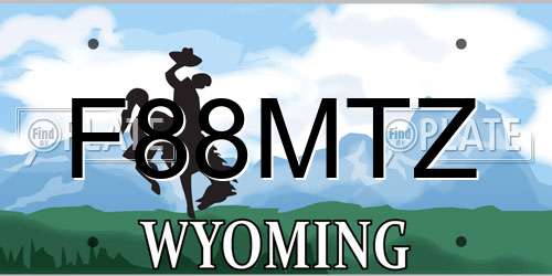 F88MTZ Wyoming License Plate