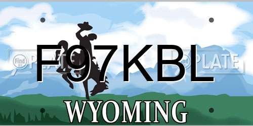 F97KBL Wyoming License Plate