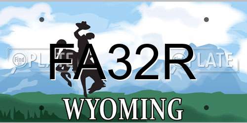 FA32R Wyoming License Plate