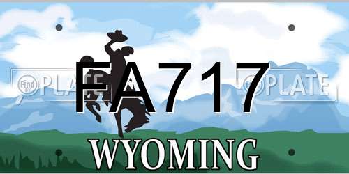 FA717 Wyoming License Plate