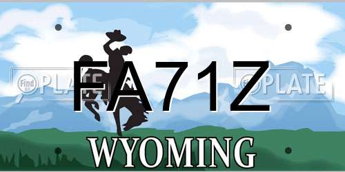FA71Z Wyoming License Plate