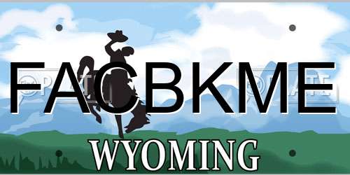 FACBKME Wyoming License Plate