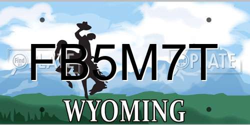 FB5M7T Wyoming License Plate