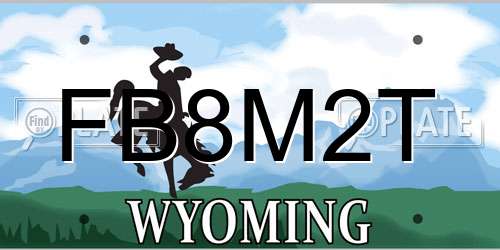 FB8M2T Wyoming License Plate
