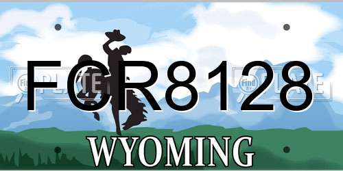 FCR8128 Wyoming License Plate
