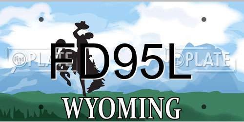 FD95L Wyoming License Plate