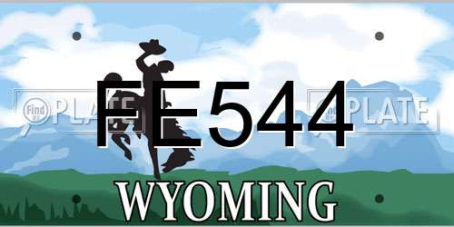 FE544 Wyoming License Plate