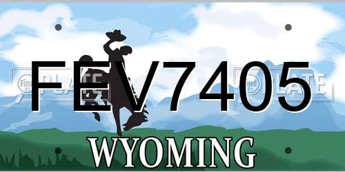 FEV7405 Wyoming License Plate