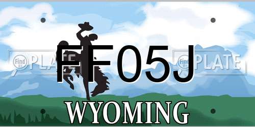 FF05J Wyoming License Plate