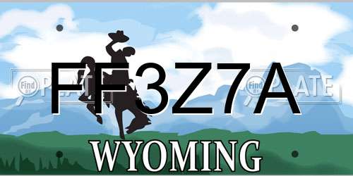 FF3Z7A Wyoming License Plate
