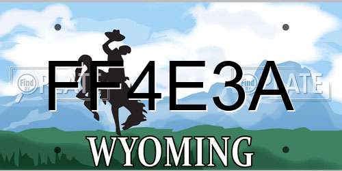 FF4E3A Wyoming License Plate