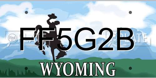 FF5G2B Wyoming License Plate