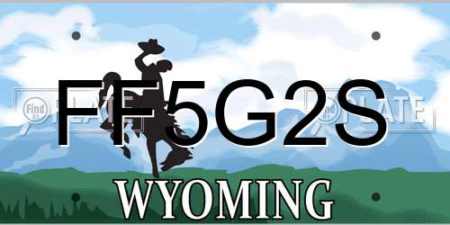 FF5G2S Wyoming License Plate