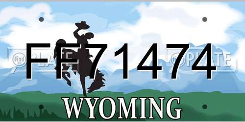 FF71474 Wyoming License Plate