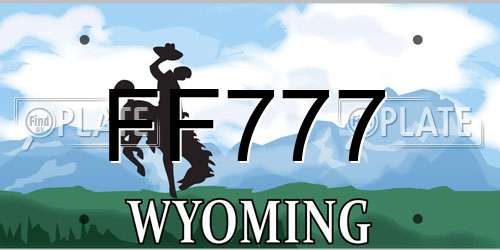 FF777 Wyoming License Plate