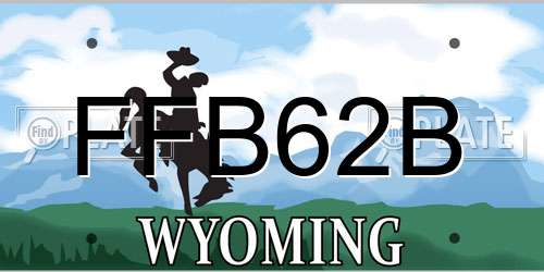FFB62B Wyoming License Plate