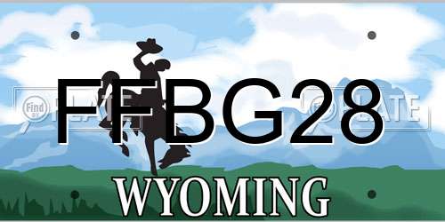 FFBG28 Wyoming License Plate