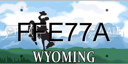 FFE77A Wyoming License Plate