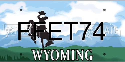 FFET74 Wyoming License Plate