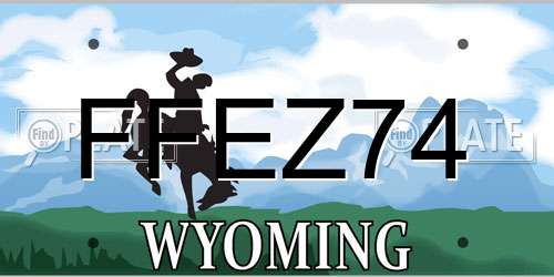 FFEZ74 Wyoming License Plate