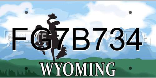 FG7B734 Wyoming License Plate