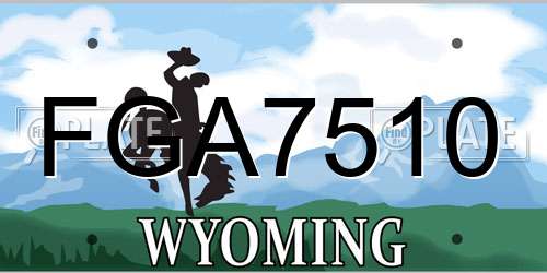 FGA7510 Wyoming License Plate