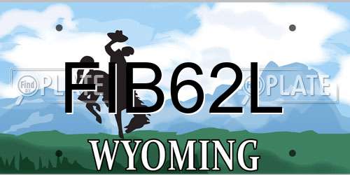 FIB62L Wyoming License Plate