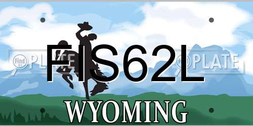 FIS62L Wyoming License Plate