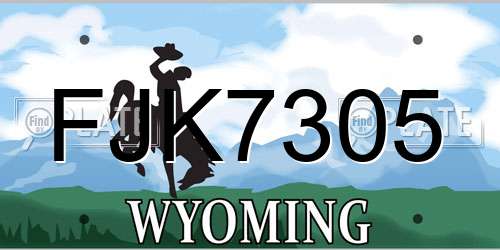 FJK7305 Wyoming License Plate