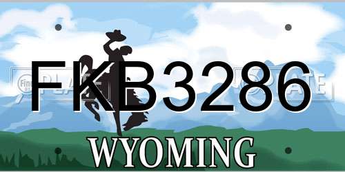 FKB3286 Wyoming License Plate