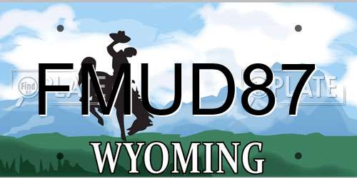 FMUD87 Wyoming License Plate