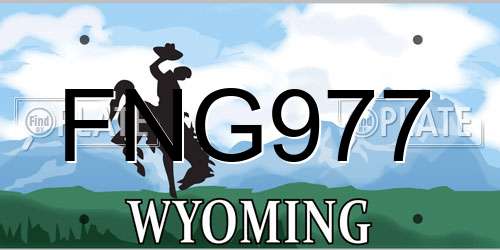 FNG977 Wyoming License Plate