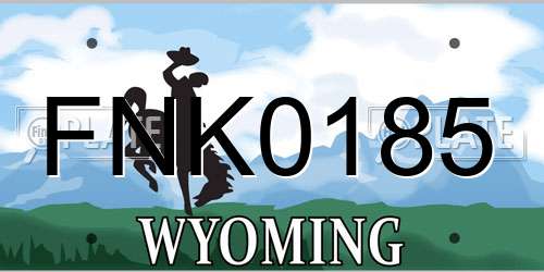 FNK0185 Wyoming License Plate