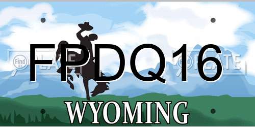 FPDQ16 Wyoming License Plate