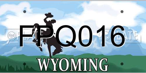 FPQ016 Wyoming License Plate