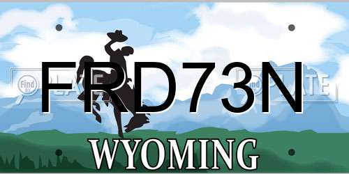 FRD73N Wyoming License Plate