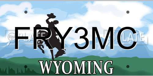 FRY3MC Wyoming License Plate