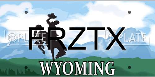 FRZTX Wyoming License Plate